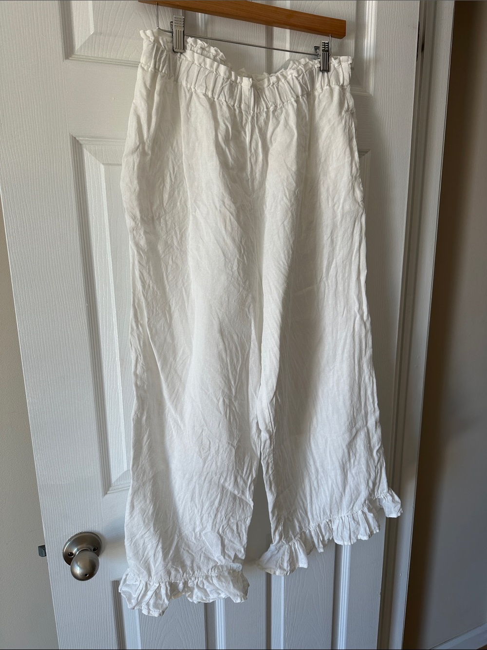 Len Ok Linen ruffle pants